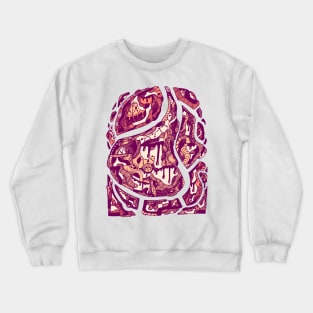 Peach Abstract Wave of Thoughts No 3 Crewneck Sweatshirt